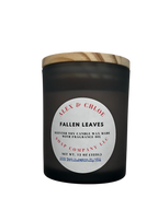 Alex & Chloe Fallen Leaves Scented Soy Candle – 12 oz Natural Wax Candle with Wooden Lid