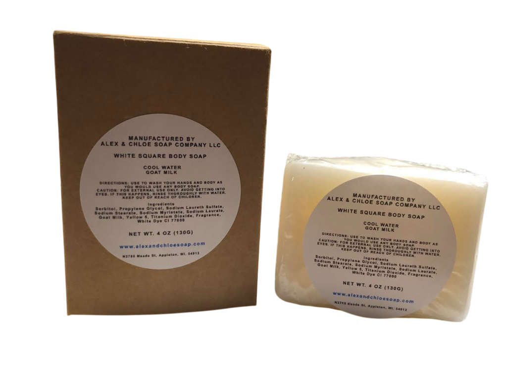 Cool Water 2” White Square Soap