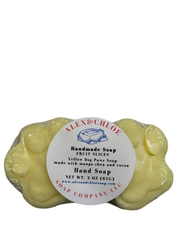 Fruit Slices Yellow Dog Paws Soap