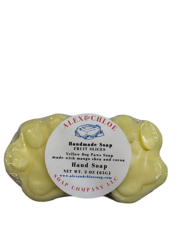Fruit Slices Yellow Dog Paws Soap