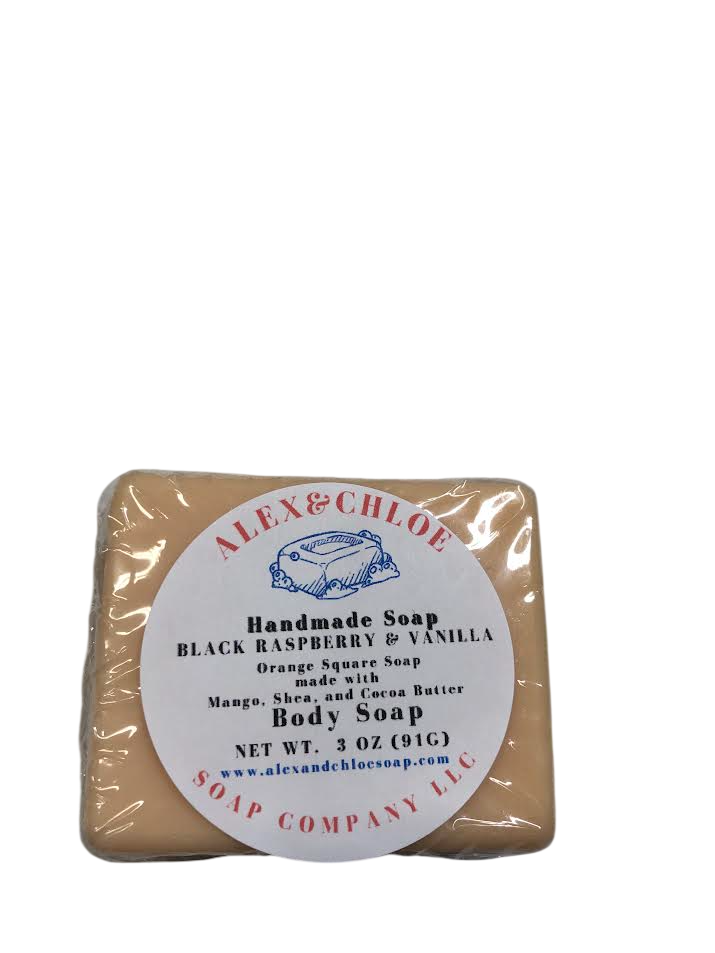 Black Raspberry & Vanilla 2” Orange Square Soap