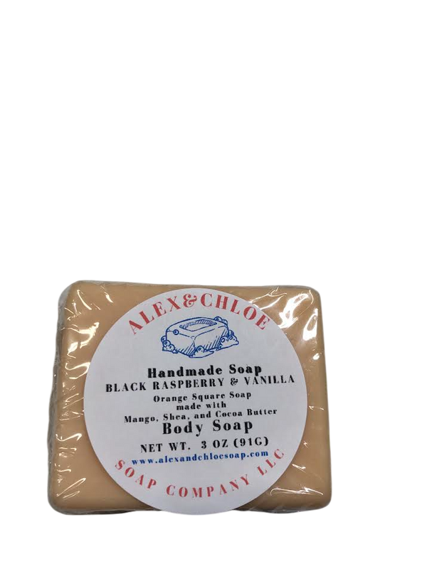 Black Raspberry & Vanilla 2” Orange Square Soap