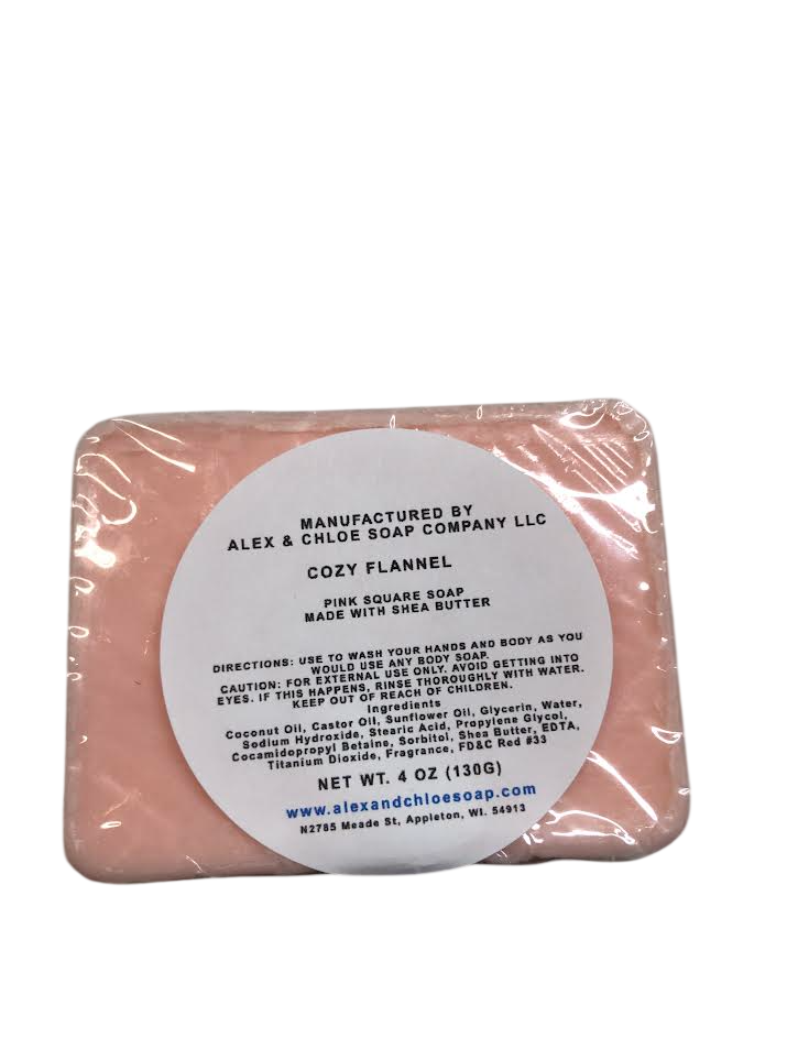 Cozy Flannel 2” Pink Square Soap