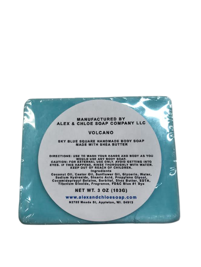 Volcano 3” Sky Blue Square Soap