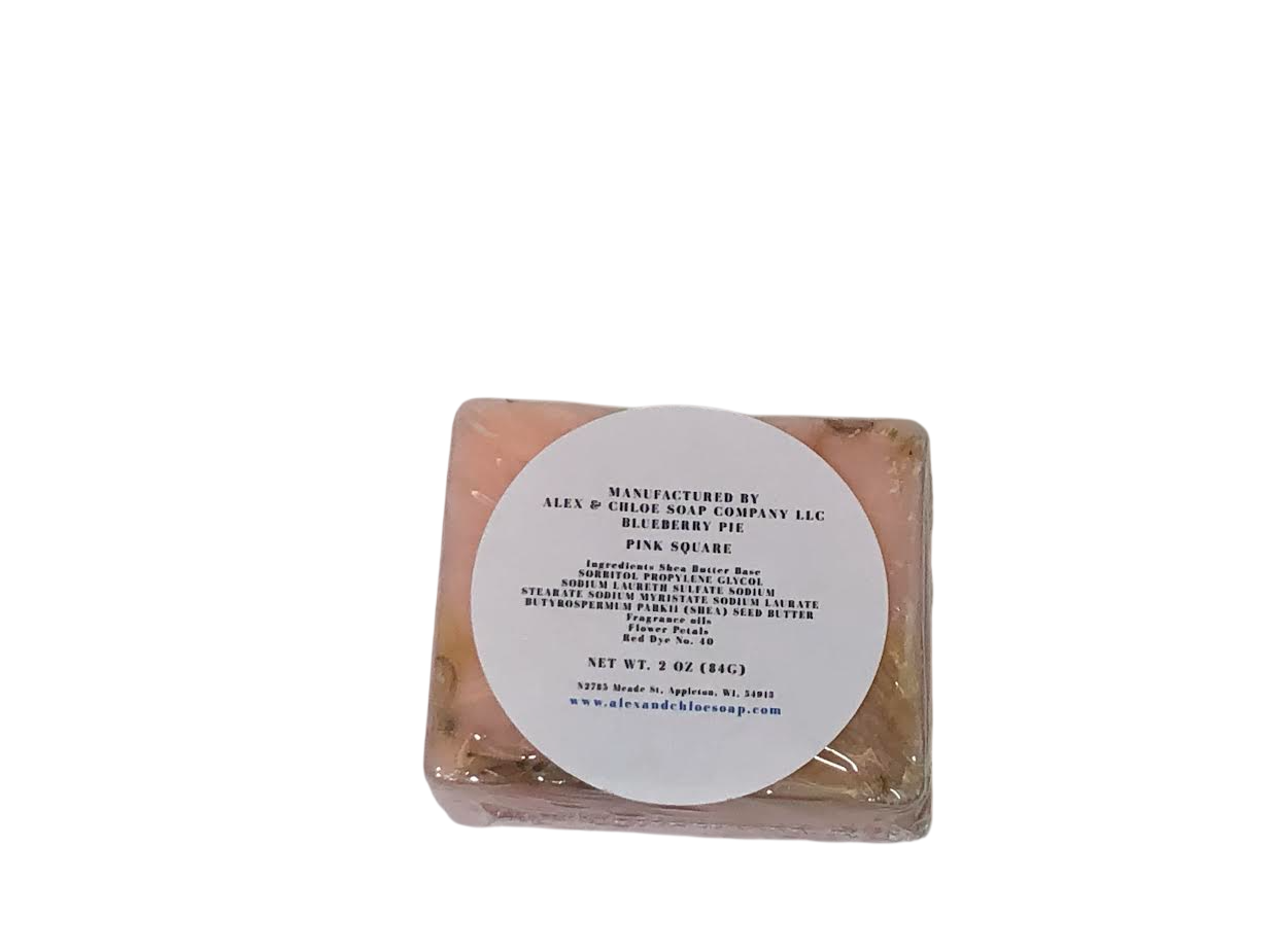 Blueberry Pie 2” Pink Square Soap