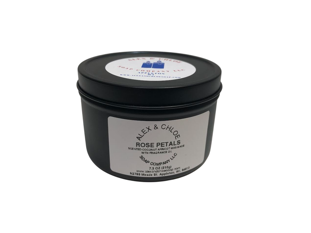 Rose Petals Teal 7 oz Candle Tin