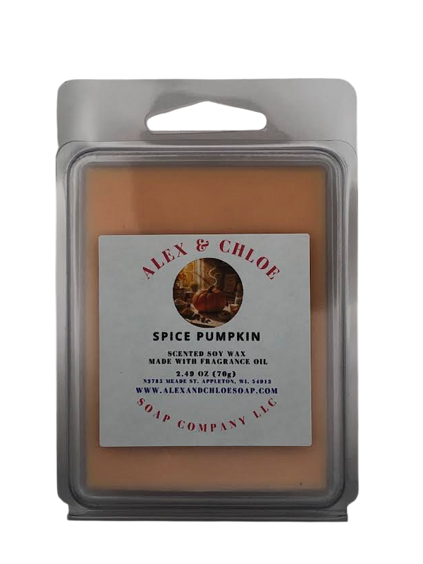 Spice Pumpkin Scented Soy Wax Melt Snap Bar – 2.49 oz | Handcrafted Soy Wax Melt