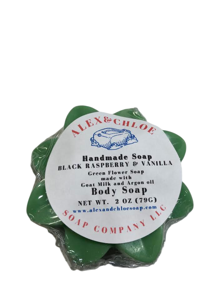 Black Raspberry & Vanilla 3” Round Flower Soap