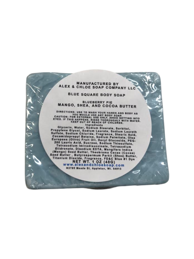 Blueberry 2” Blue Square Soap