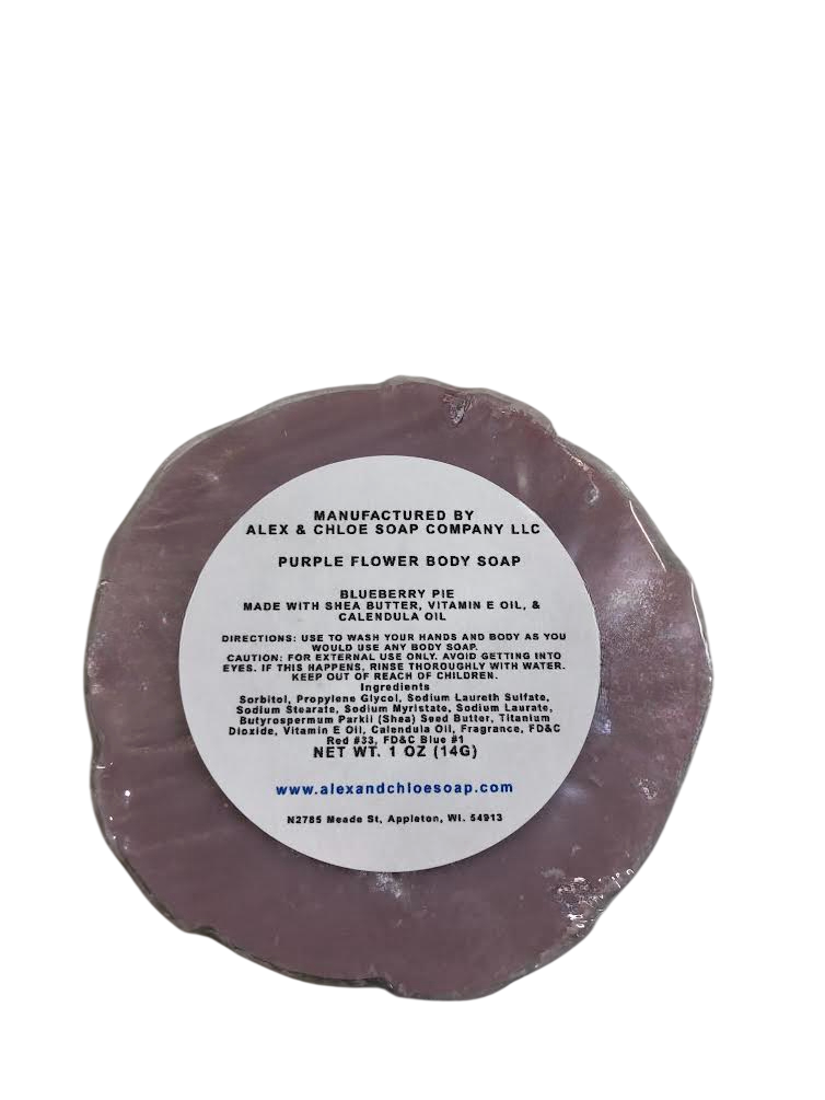 Blueberry Pie Purple 3” Round Flower Soap