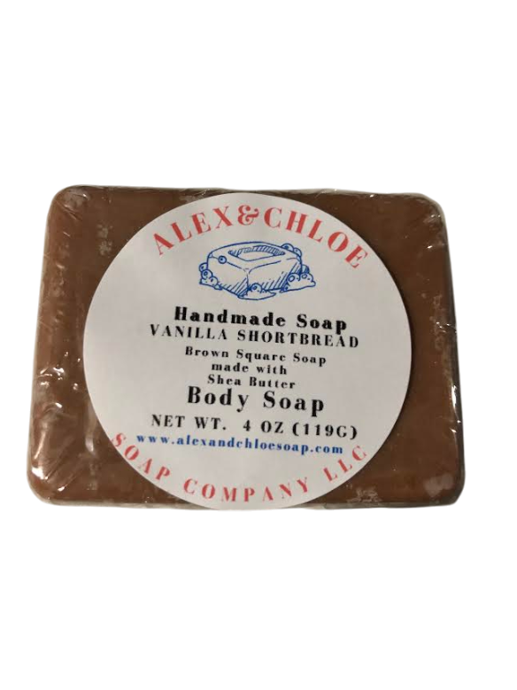 Vanilla Shortbread 4” Brown Square Soap