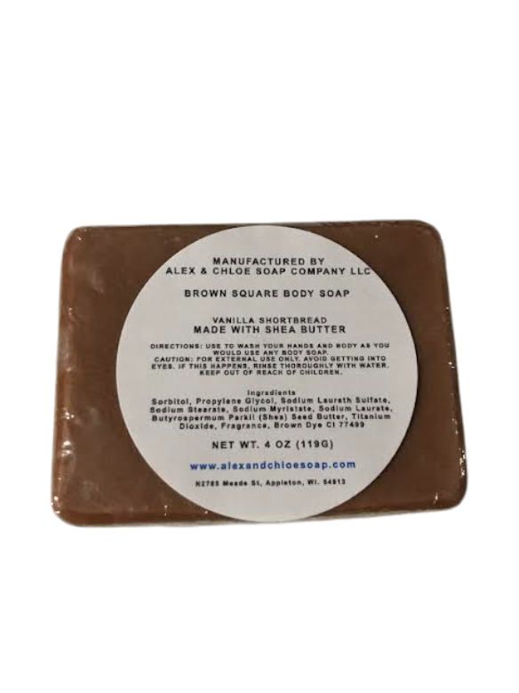 Vanilla Shortbread 4” Brown Square Soap