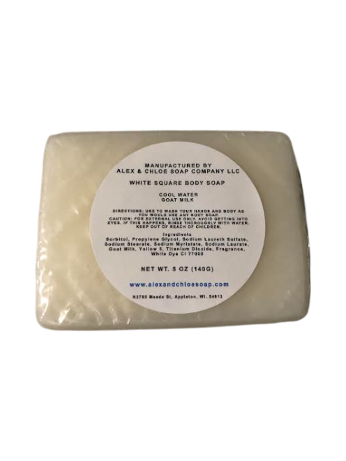 Cool Water 3” White Square Soap
