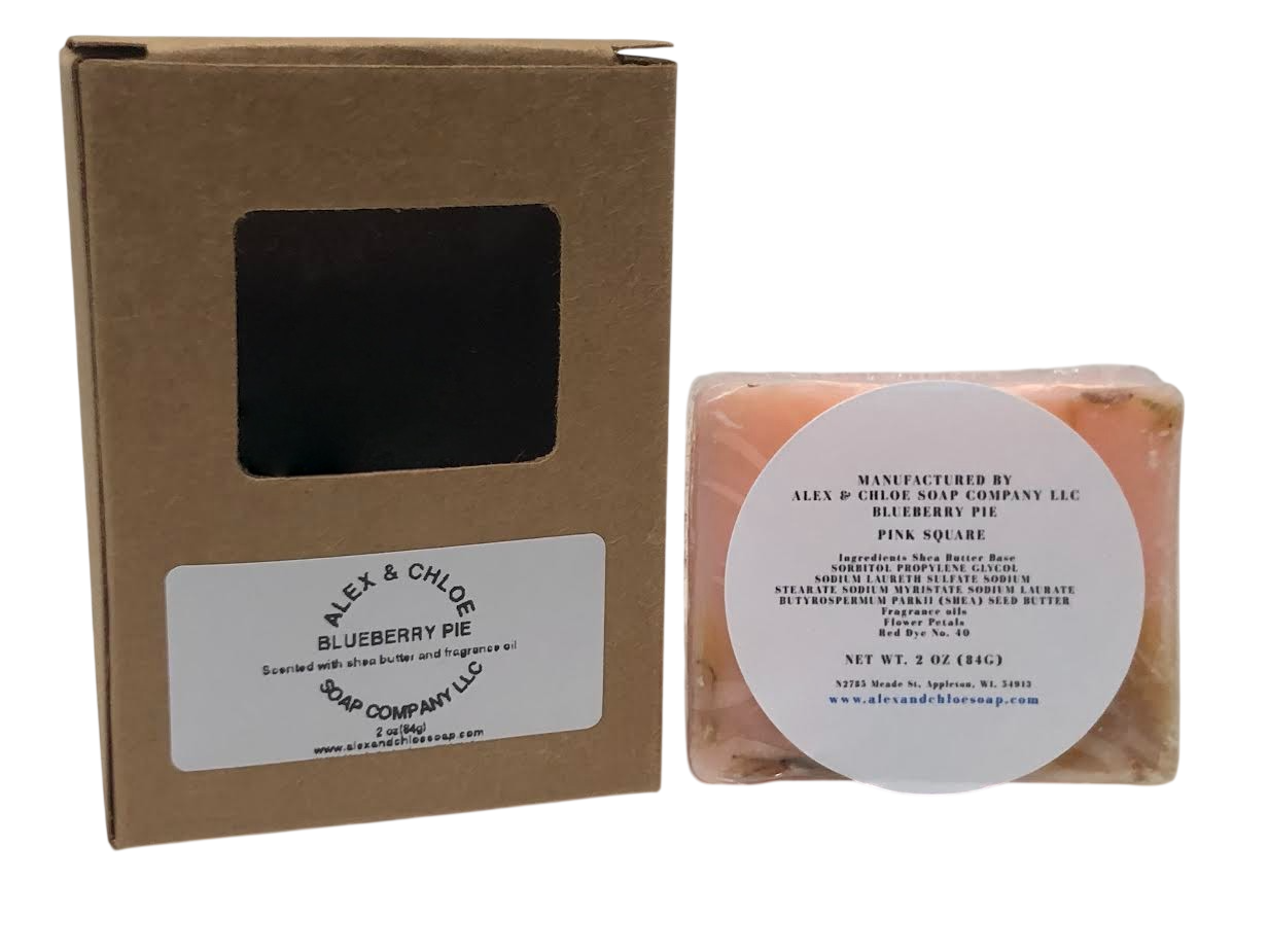 Blueberry Pie 2” Pink Square Soap