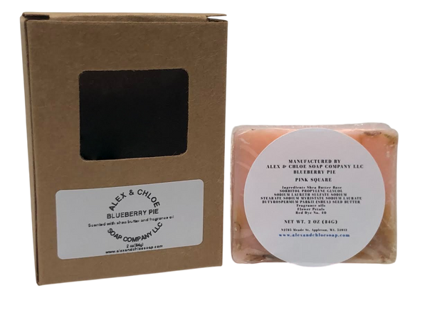Blueberry Pie 2” Pink Square Soap