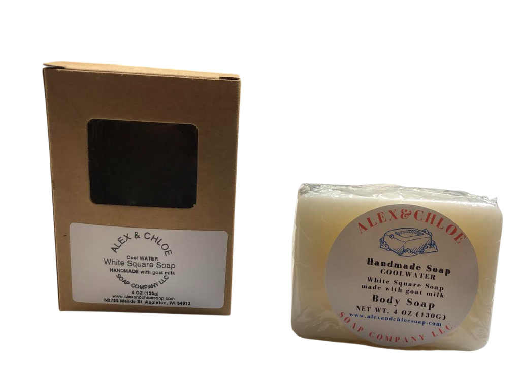 Cool Water 2” White Square Soap