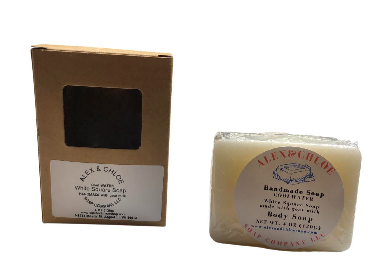 Cool Water 2” White Square Soap