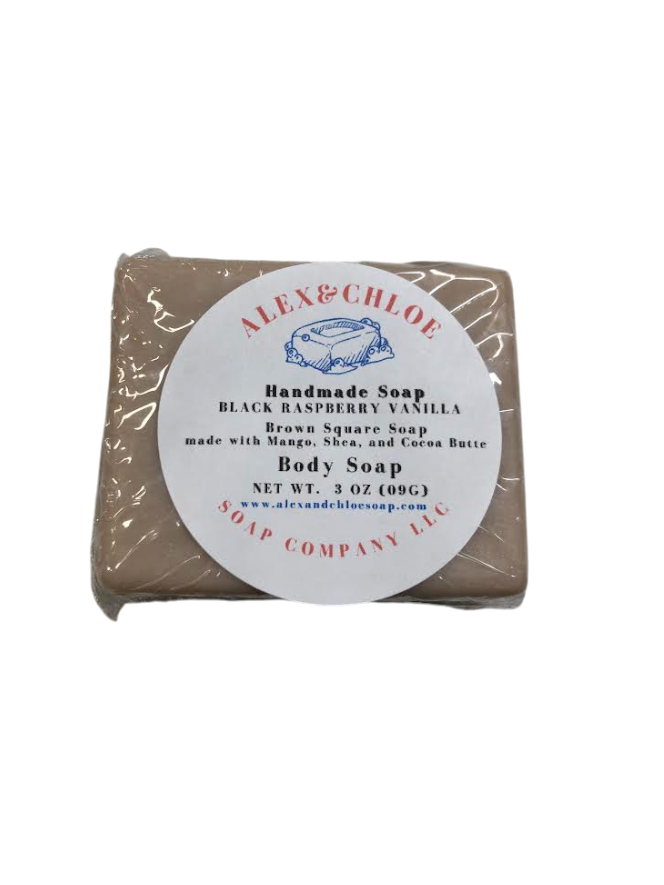 Black Raspberry & Vanilla 2” Brown Square Soap