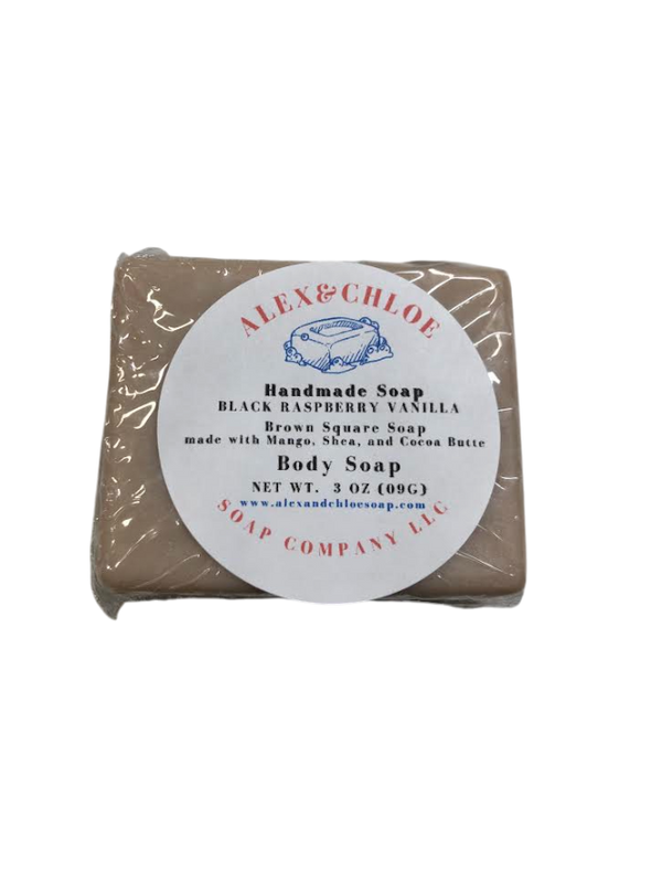 Black Raspberry & Vanilla 2” Brown Square Soap