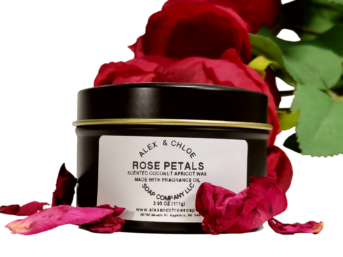 Rose Petals Red 3 oz Candle Tin