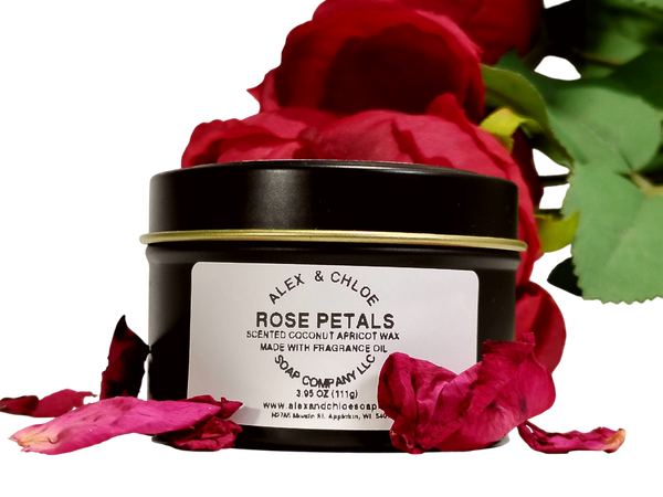 Rose Petals Red 3 oz Candle Tin