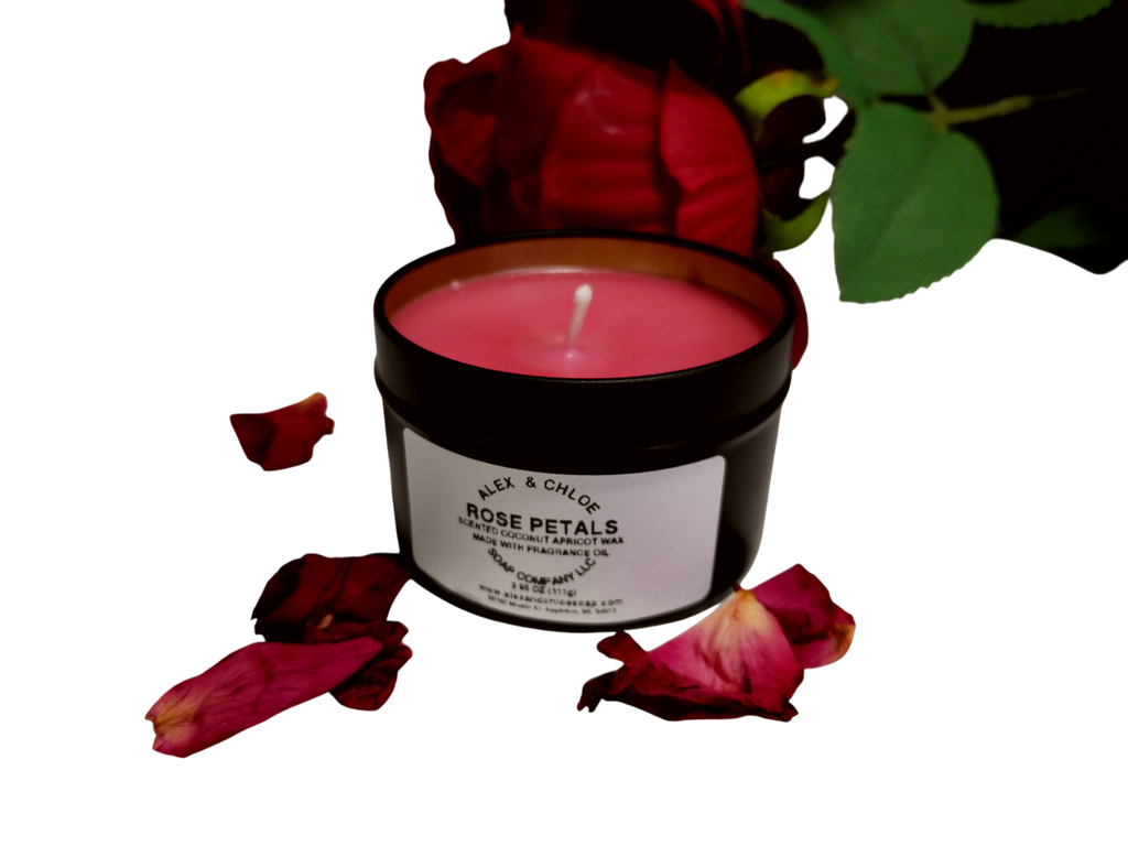 Rose Petals Red 3 oz Candle Tin