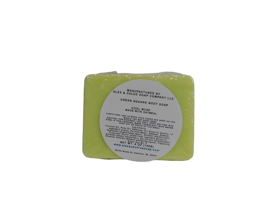 Cool Musk 2” Green Square Soap