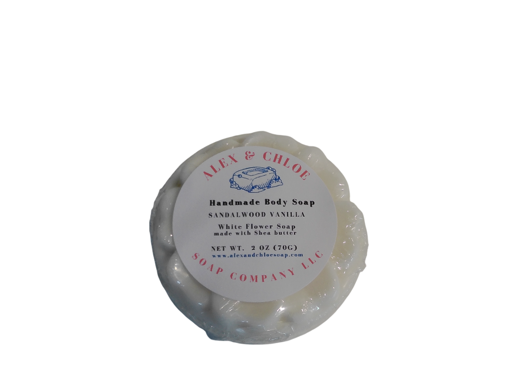 Sandalwood Vanilla 2” Round Flower Soap