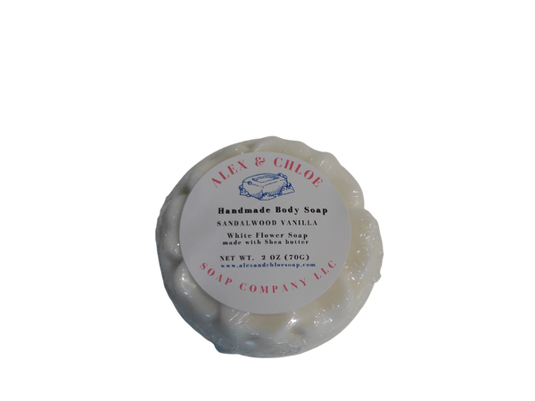 Sandalwood Vanilla 2” Round Flower Soap