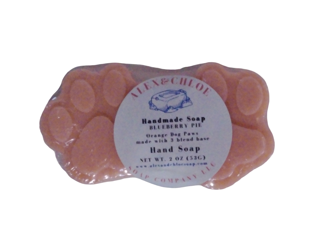Blueberry Pie Orange Dog Paws Soap