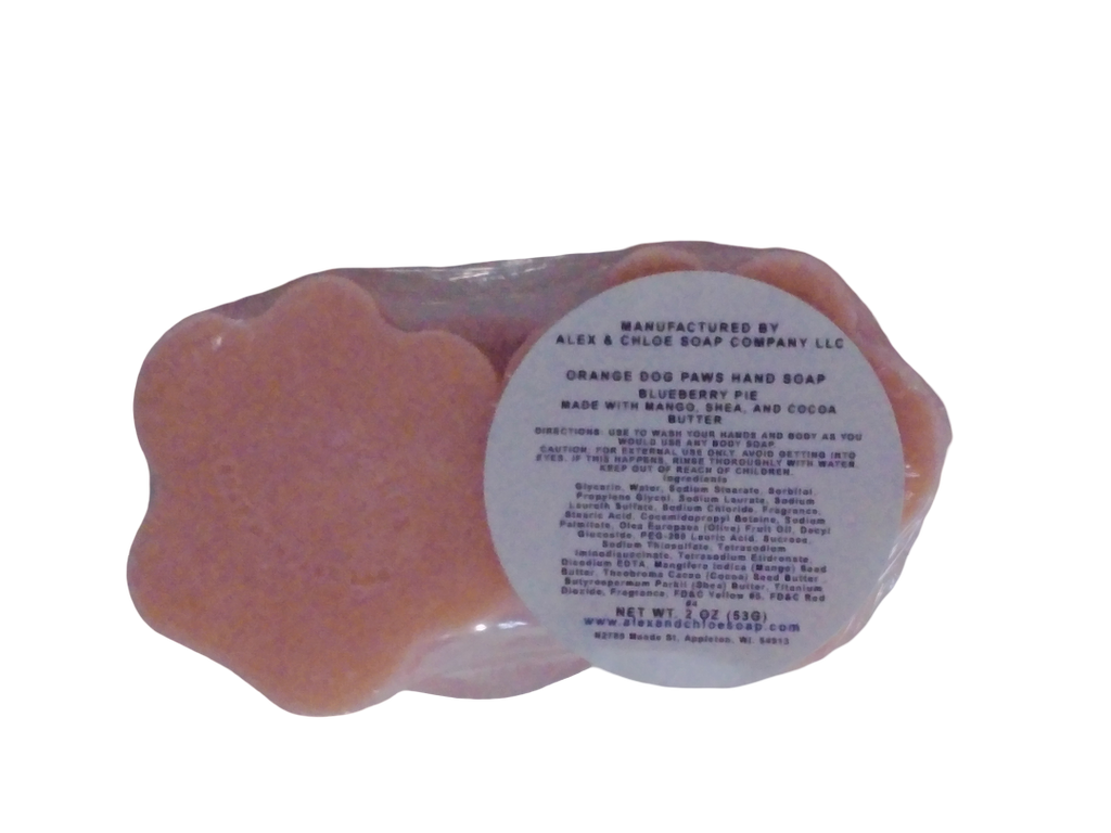 Blueberry Pie Orange Dog Paws Soap