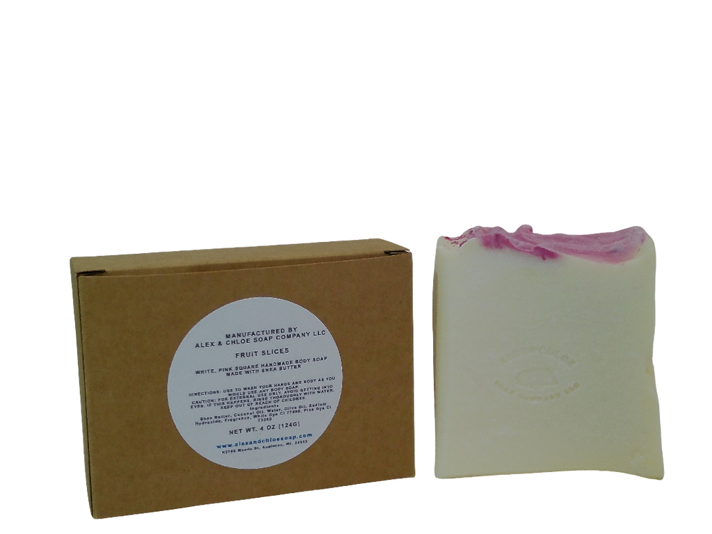 Fruit Slices 4” White Square Soap