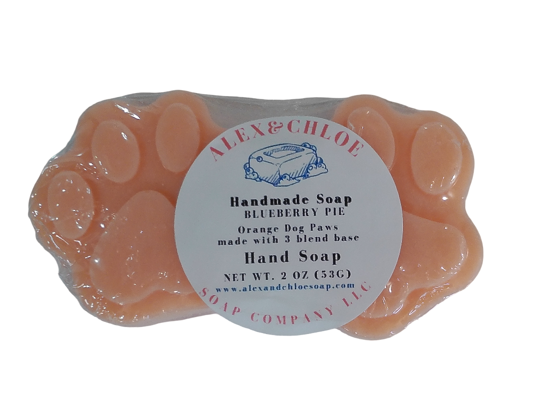 Blueberry Pie Orange Dog Paws Soap