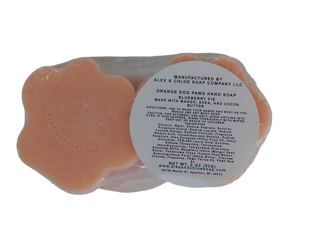 Blueberry Pie Orange Dog Paws Soap