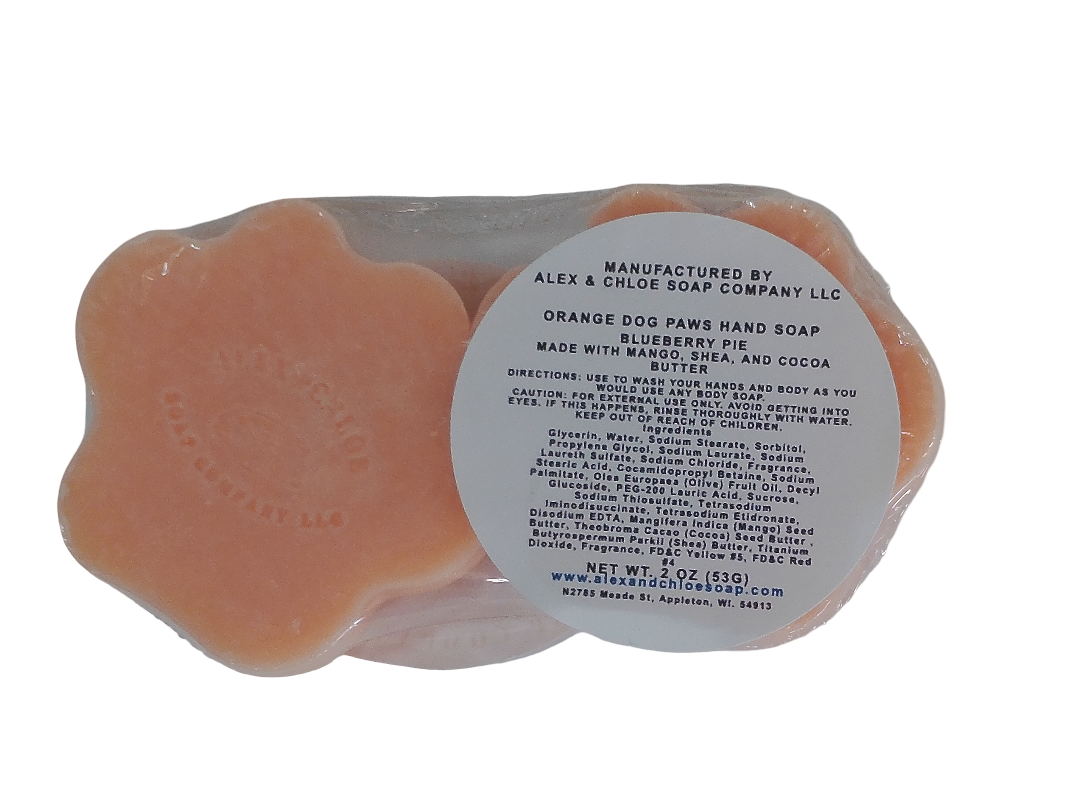 Blueberry Pie Orange Dog Paws Soap