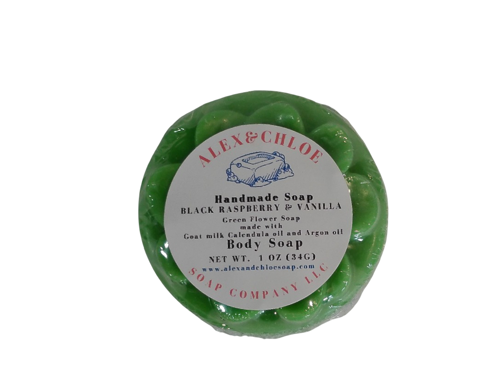 Black Raspberry & Vanilla 2” Round Flower Soap
