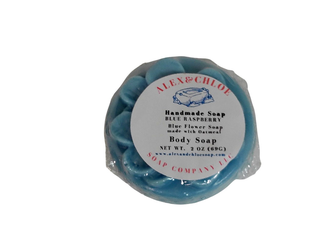 Blue Raspberry 2” Round Flower Soap