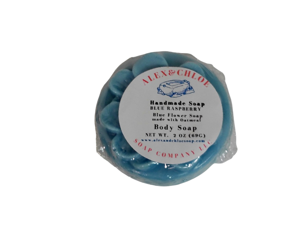 Blue Raspberry 2” Round Flower Soap