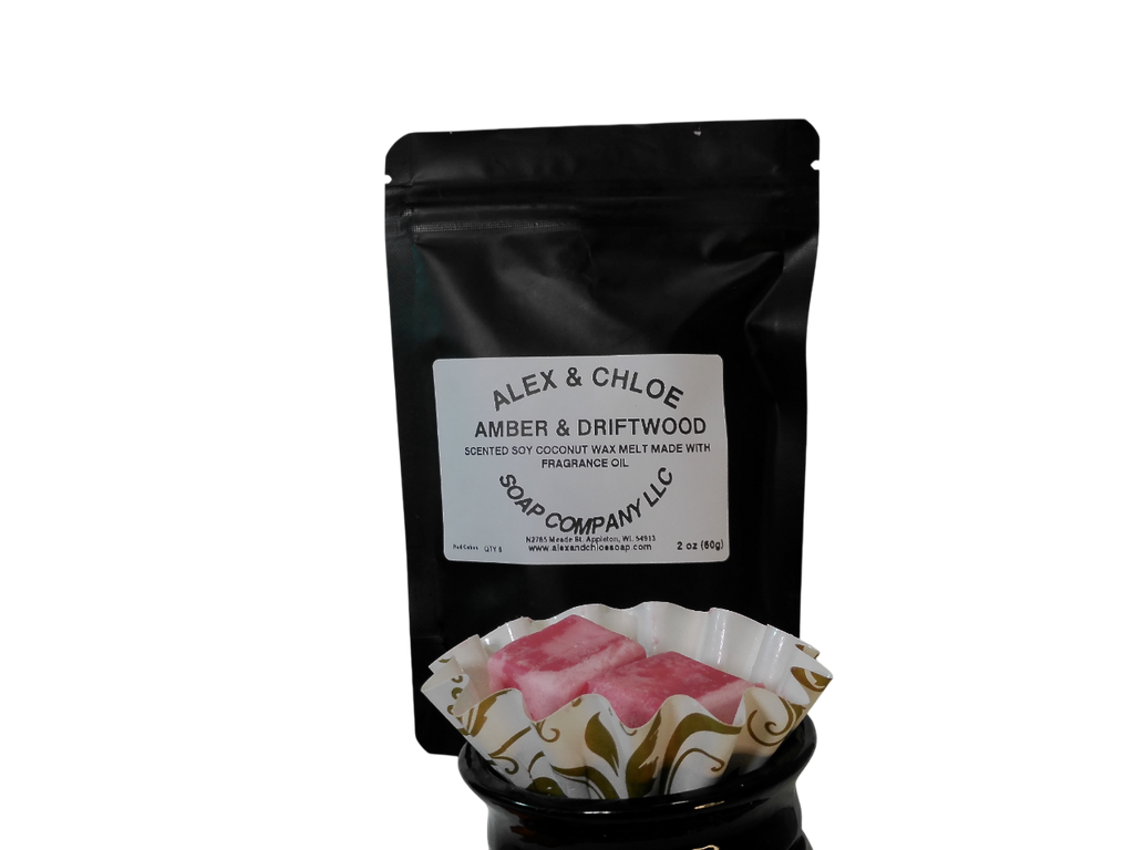 Amber & Driftwood Cubes Wax Melts 2oz Bag