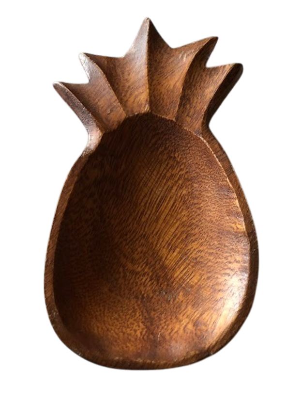 Pineapple shaped wooden bowl