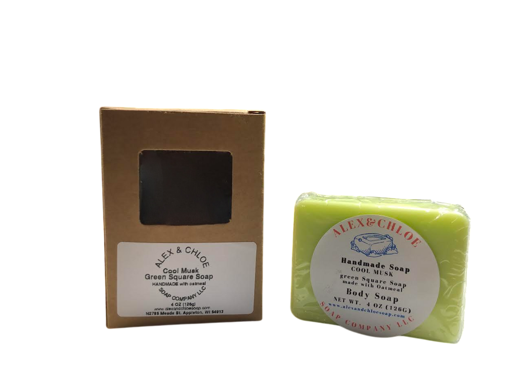 Cool Musk 2” Green Square Soap