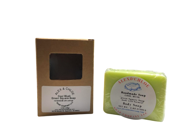 Cool Musk 2” Green Square Soap