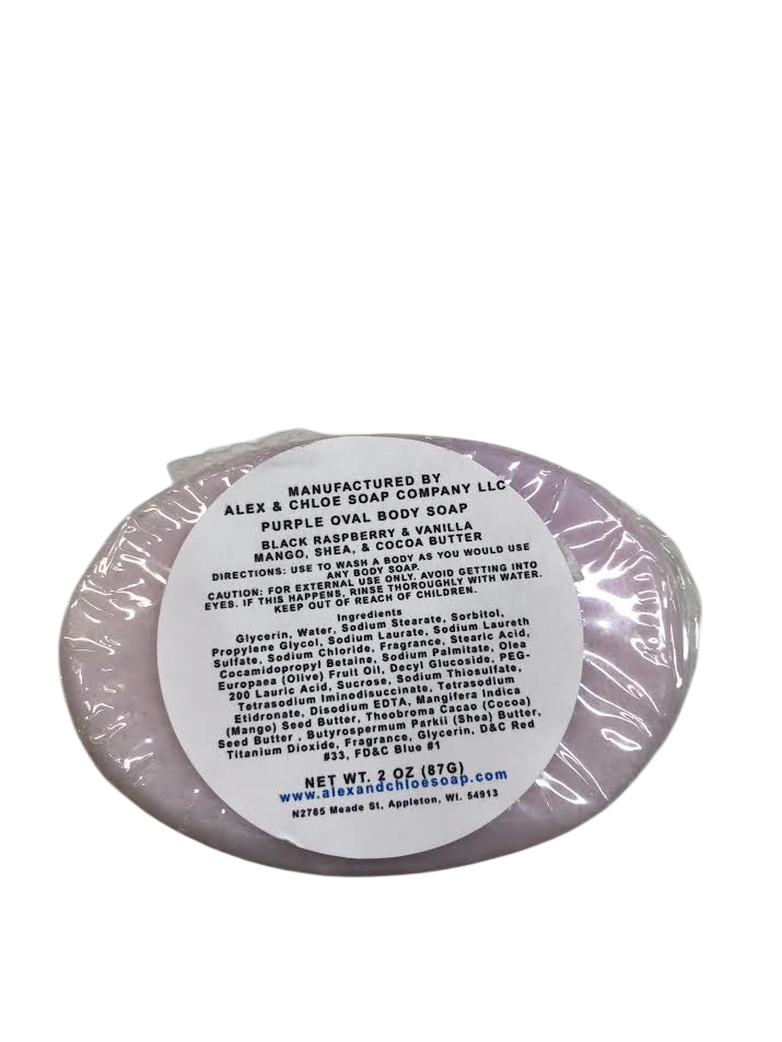Black Raspberry & Vanilla 3” Oval Soap