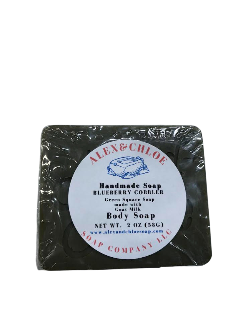 Blueberry cobbler 3” Green Square Soap