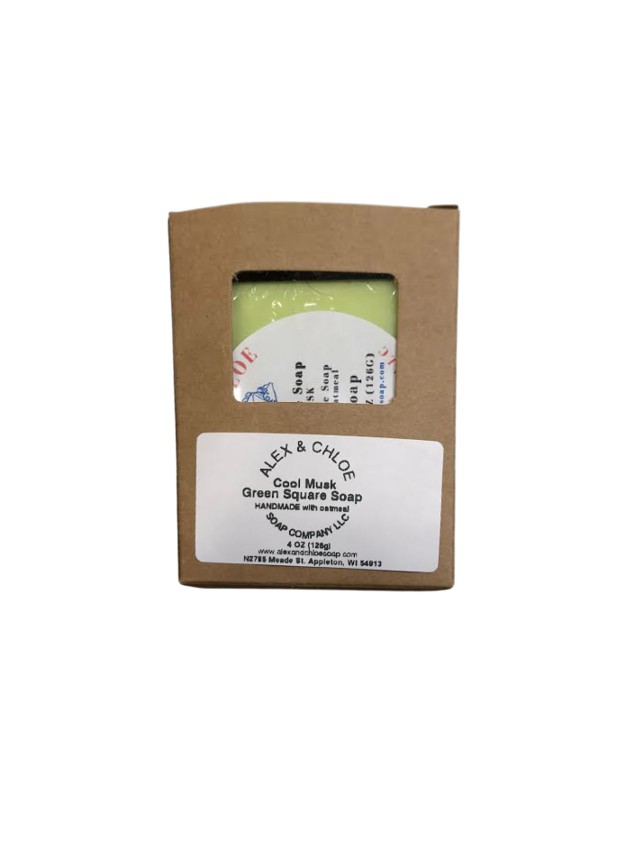 Cool Musk 2” Green Square Soap