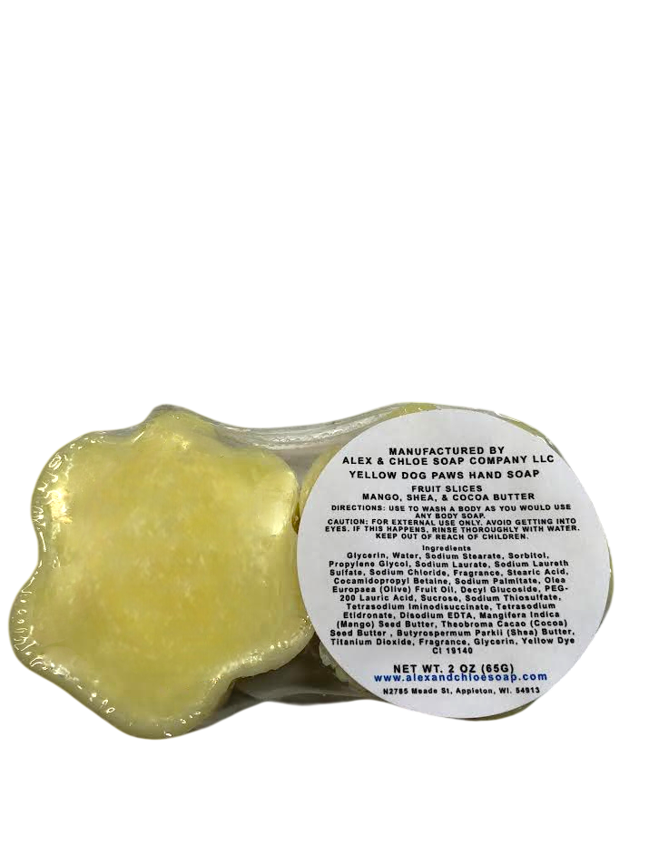 Fruit Slices Yellow Dog Paws Soap